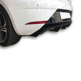 Seat Leon (2017-2019) Soldan Çift Çıkış Arka Tampon Eki - Difüzör (Plastik)